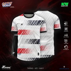 Áo bóng đá Amac UZI TRẮNG - ĐỎ - NAVY