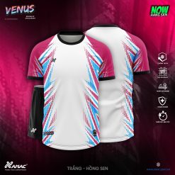 Áo bóng đá Amac VENUS - TRẮNG - HỒNG SEN