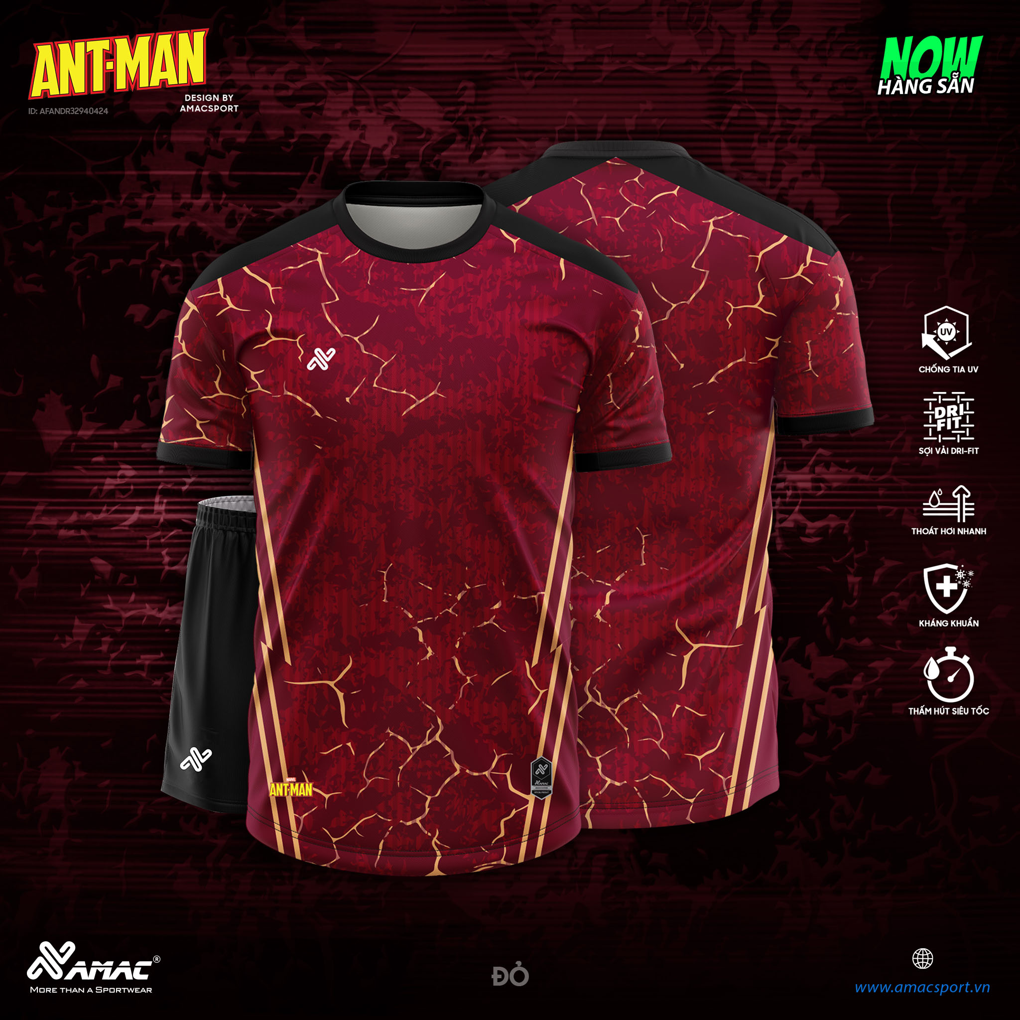 Áo bóng đá Amac ANT MAN - ĐỎ