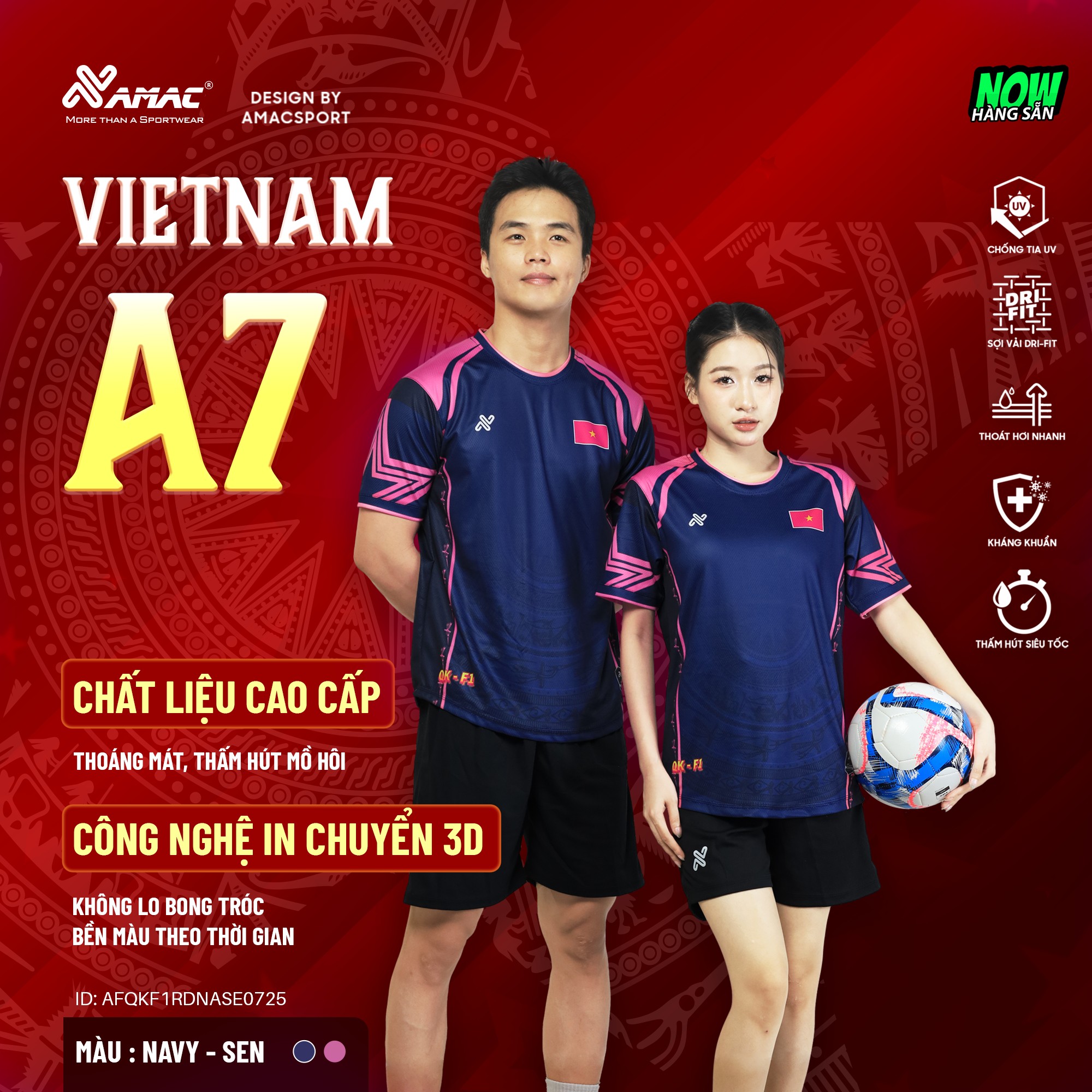 Quần Áo Bóng Đá VIỆT NAM A7 - Amac Sport - Ảnh 4
