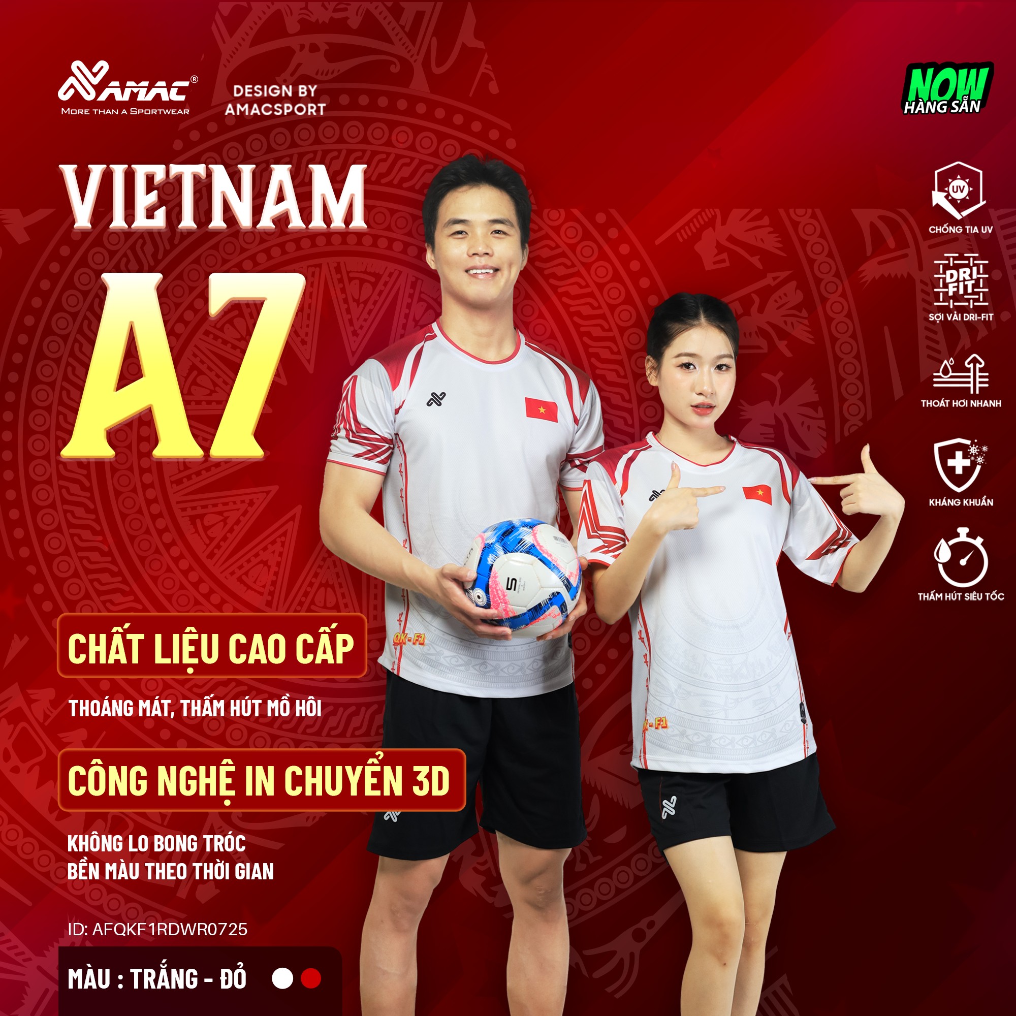 Quần Áo Bóng Đá VIỆT NAM A7 - Amac Sport - Ảnh 5