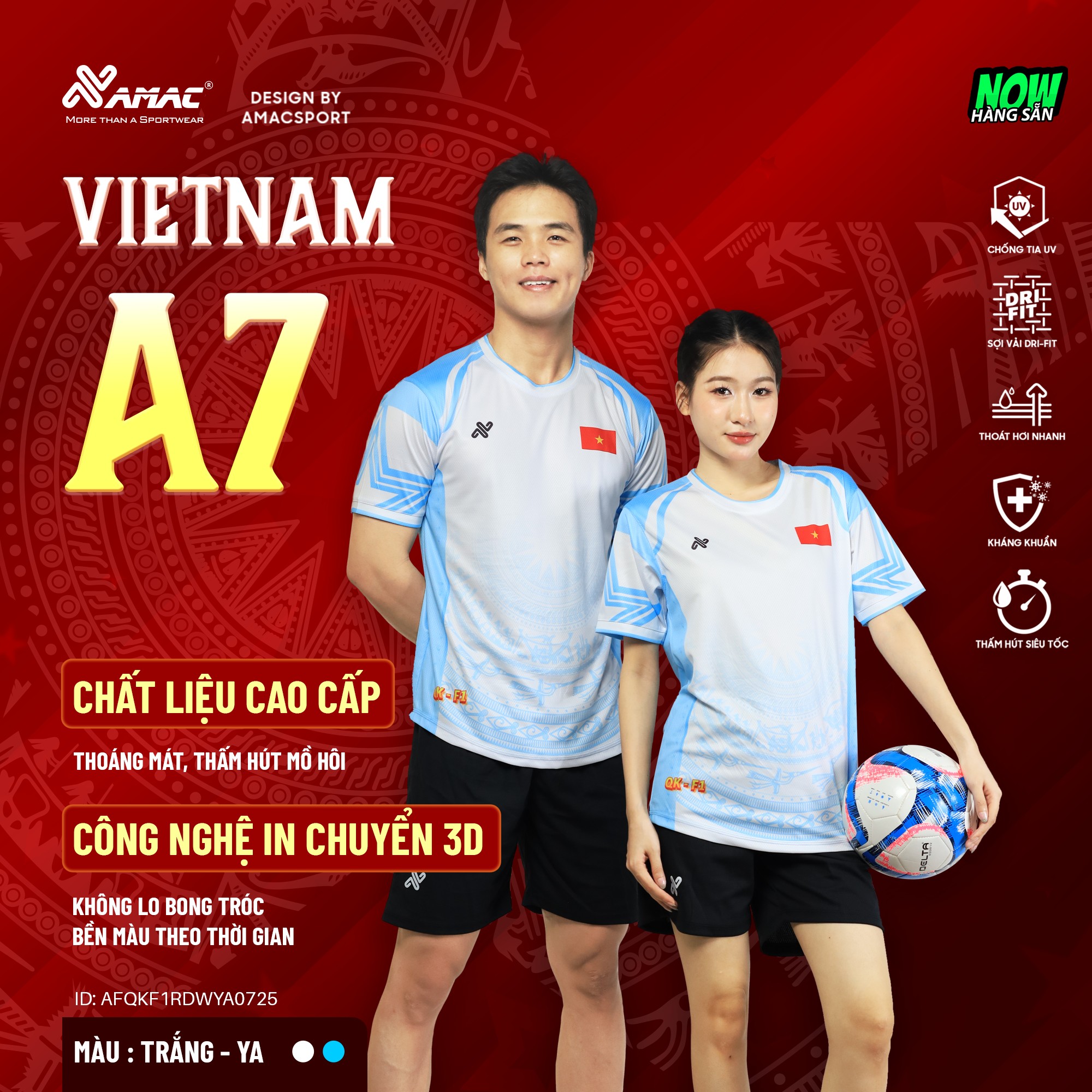 Quần Áo Bóng Đá VIỆT NAM A7 - Amac Sport - Ảnh 2