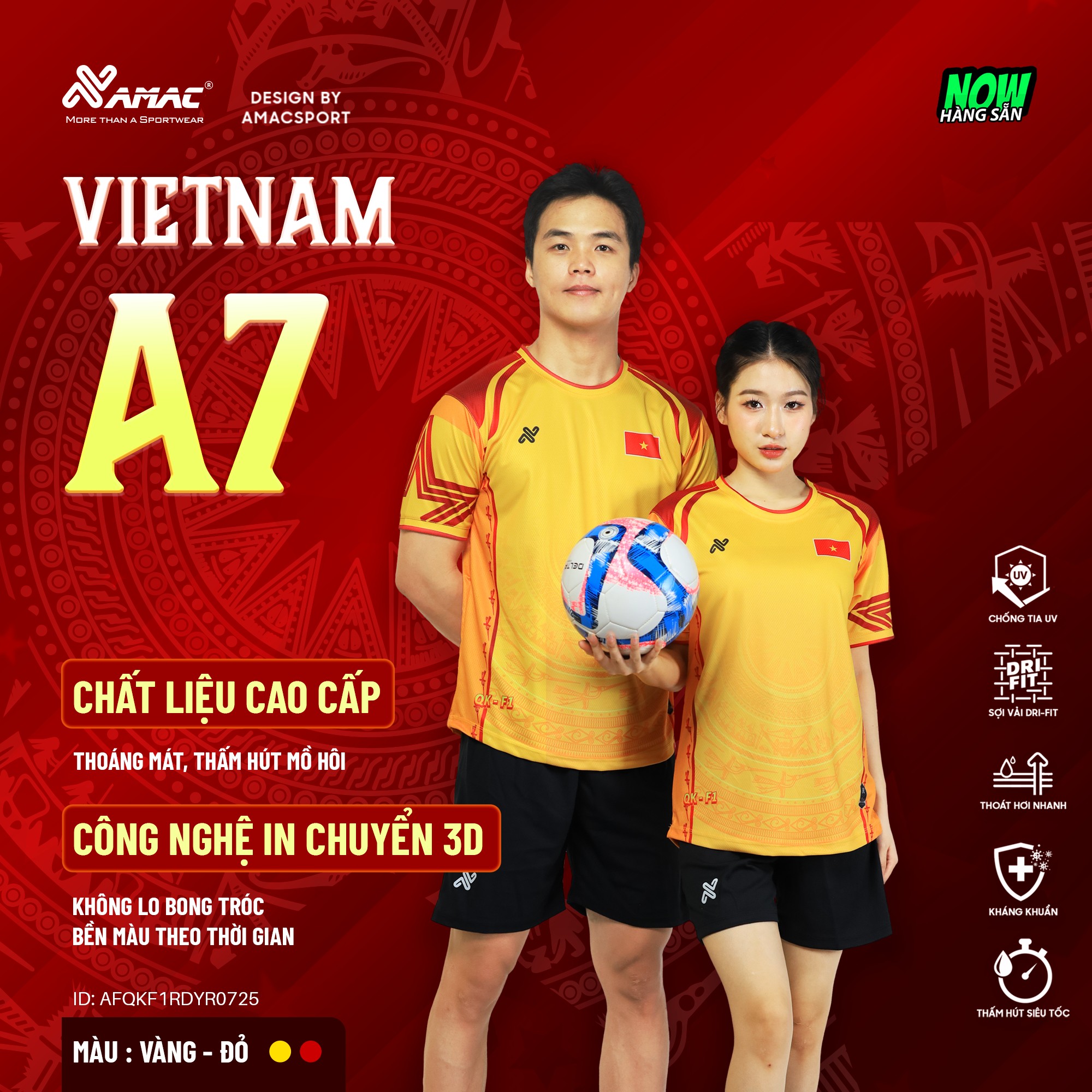 Quần Áo Bóng Đá VIỆT NAM A7 - Amac Sport - Ảnh 3