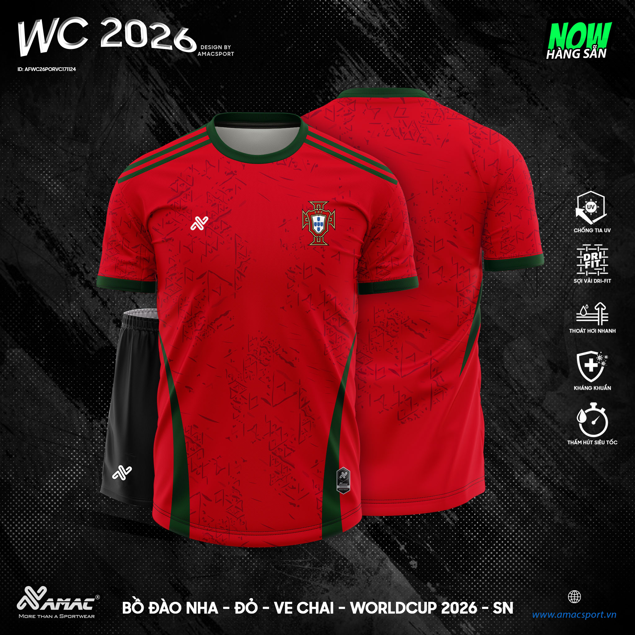 Áo Bóng Đá Bồ Đào Nha WC 2026 - Amac Sport