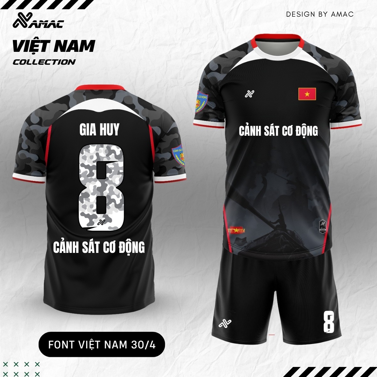 áo bóng đá cảnh sát cơ động amac