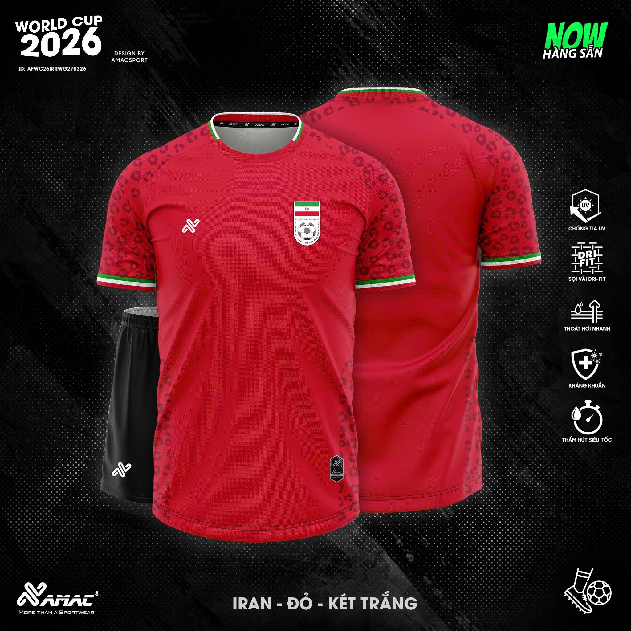 Áo Bóng Đá IRAN WC 2026 - Amac Sport