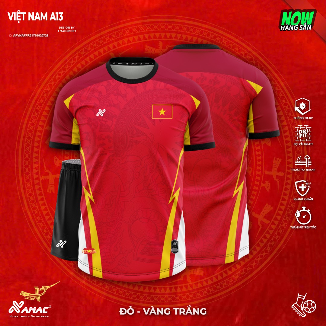 Quần Áo Bóng Đá VIỆT NAM A13 - Amac Sport - Ảnh 3