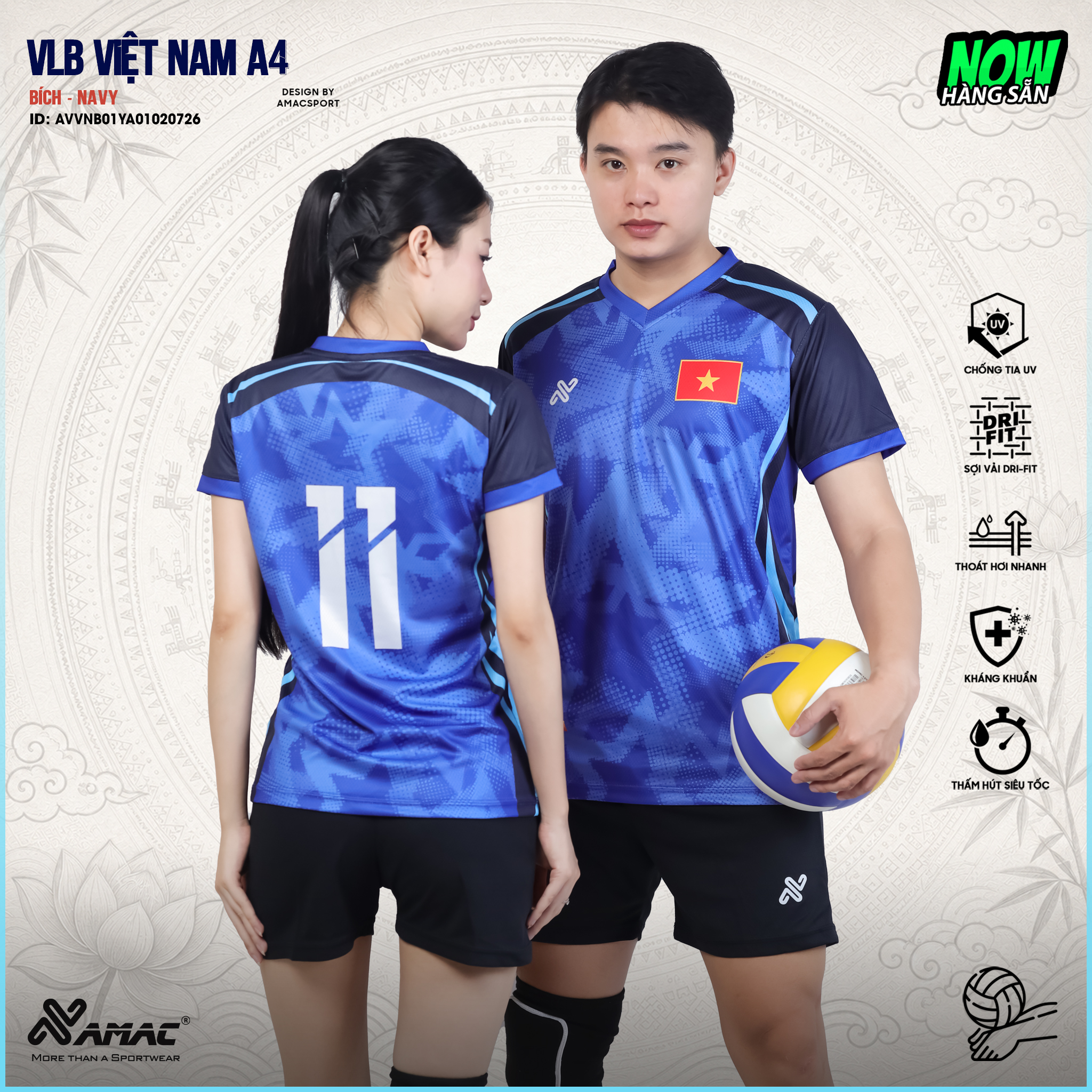 Quần áo bóng chuyền VLB Việt Nam A4 - Amac Sport - Ảnh 5